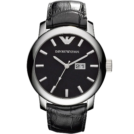 Emporio Armani AR0428 – Classic Black Dial on Leather